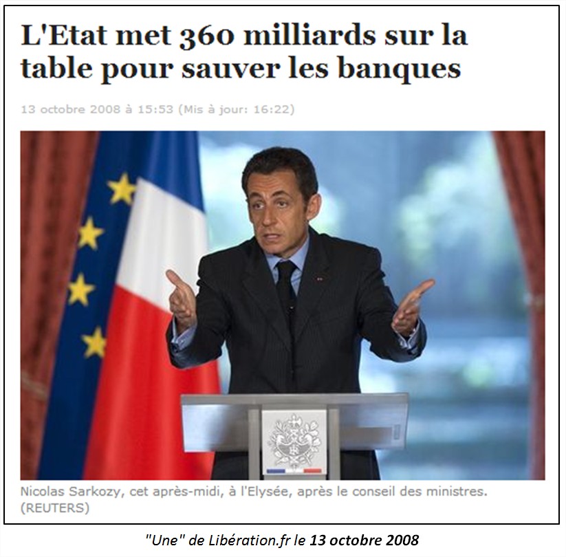sarkozy aide banques 2008 milliards