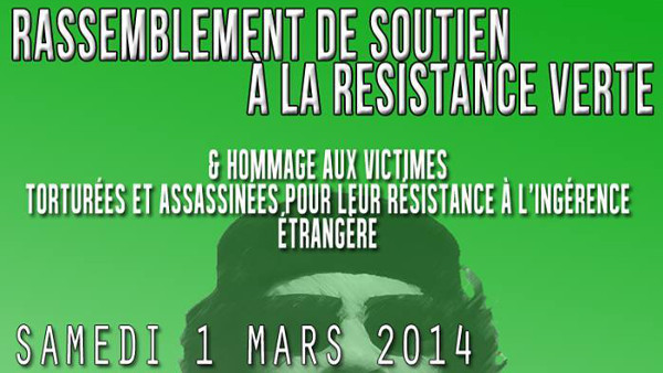 Rassemblement de soutien à la population libyenne et aux forces de résistance « Verte » à Paris (1er mars 2014)