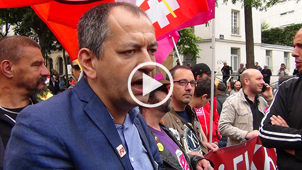 Pascal Pavageau (Force Ouvrière), lors de la manif du 5 juillet 2016