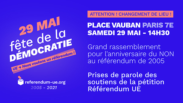 Grande manifestation publique à l&rsquo;occasion du 16ème anniversaire du NON au référendum de 2005