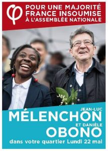 Affiche de campagne : Mélenchon et Obono